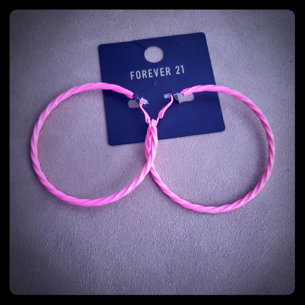 Pink hoop earrings